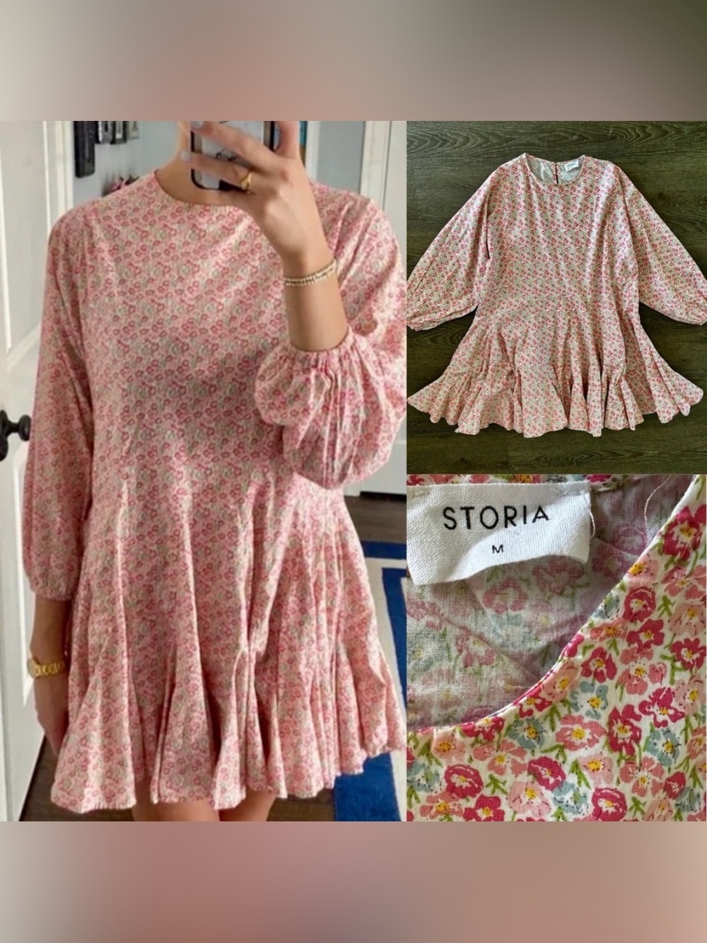 Storia  Babydoll floral  dress size M Medium  EUC